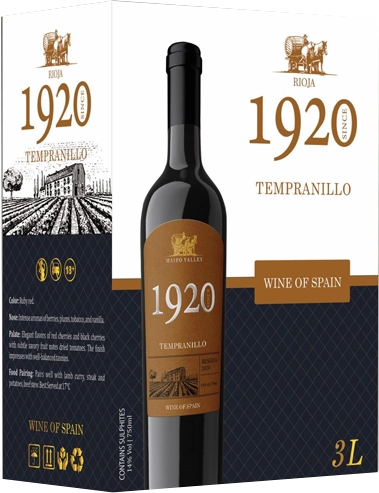 Rượu Vang Đỏ Tây Ban Nha 1920 Tempranillo